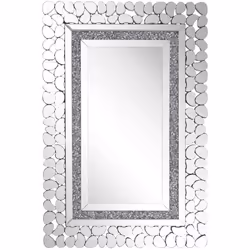 Specchio decorativo con cornice in color argento. Che si tratti di un corridoio, del bagno o del soggiorno, con questo specch ...
