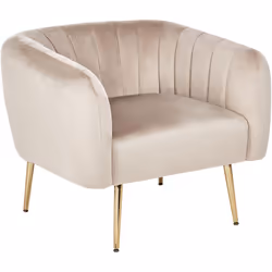 Poltrona imbottita dal design glamour. Poltrona dal design davvero lussuoso e nobile, rivestita in tessuto vellutato molto mo ...