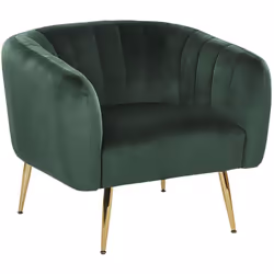 Poltrona imbottita dal design glamour. Elegantissima poltrona imbottita in schiuma e rivestita in morbido tessuto vellutato.  ...