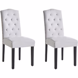 Set di 2 sedie imbottite con cuciture a diamante. Aggiungi al tuo interno questo set di 2 sedie da pranzo eleganti. Sono rive ...
