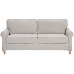 Divano a 3 posti in Velluto Beige Struttura in Legno Molle Insacchettate Ronneby
