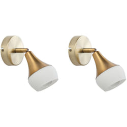 Beliani - Set 2 Lampade da Parete a Campana Acciaio Dorato Posizione Regolabile Antler