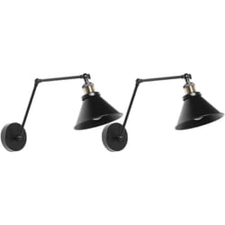 Beliani - Set di 2 applique da parete in metallo nero Narva