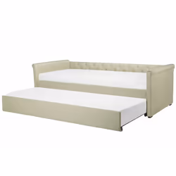 Letto singolo con letto estraibile. Questo letto con rete a doghe dall'iconico design Chesterfield, unisce stile e funzionali ...