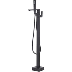 Miscelatore per Vasca da Bagno Freestanding Nero Montato a Pavimento Della
