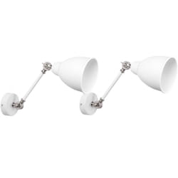 Beliani - Set di 2 Appliques in Metallo Bianco Posizione Regolabile Stile Moderno Mississippi