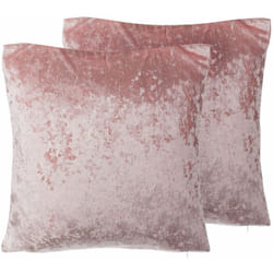 Beliani - Set di 2 cuscini Decorativi in Velluto Rosa Tinta Unita Glamour 45 x 45 cm Hosta