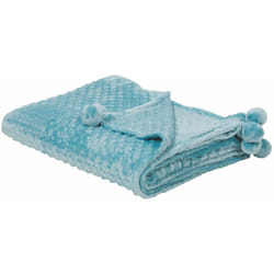 Beliani - Calda Coperta Color Azzurro di Soffice Poliestere 200 x 220 cm Samur