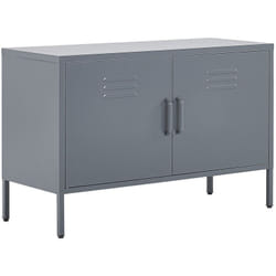 Credenza in Metallo Grigio con Piedini Alti e Ripiani 100 x 40 x 65 cm Uria
