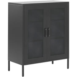 Cassettiera in metallo nero 2 ante trasparenti 80 x 40 x 102 cm Wakatipu