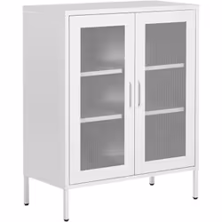 Mobile moderno in metallo con 2 ante trasparenti. Questo versatile armadietto in acciaio laminato a freddo con ante trasparen ...