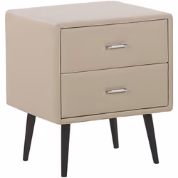 Elegante comodino in pelle sintetica con 2 cassetti. Comodino elegante dal design unico, perfetto per ogni ambiente. Si adatt ...