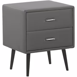 Elegante comodino in pelle sintetica con 2 cassetti. Comodino elegante dal design unico, perfetto per ogni ambiente. Si adatt ...