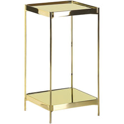 Beliani - Tavolino Dorato in Vetro Temperato 29 x 29 x 60 cm Gambe in Metallo Alsea