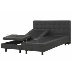 Letto Tessuto Grigio Scuro Elettrico Regolabile con Telecomando 160 x 200 cm Duke