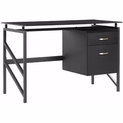 Scrivania per studio con spazio di archiviazione. Una scrivania compatta per l'home office per qualsiasi spazio con design in ...