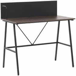 Scrivania in Truciolare Marrone Scuro e Metallo per Ufficio 100 x 50 cm Hastings