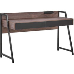 Scrivania in Truciolare Marrone Scuro e Metallo con 2 Cassetti 120 x 50 cm Harwich