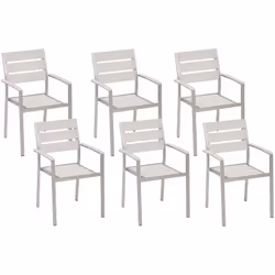 Set di 6 sedie di alta qualità da giardino. Questo comodo ed elegante set di 6 sedie da esterno è il complemento ideale per i ...