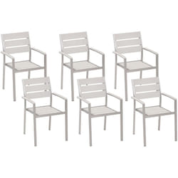 Beliani - Set di 6 sedie da pranzo in alluminio anodizzato colore bianco Vernio