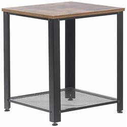 Beliani - Robusto Tavolino in Legno Scuro con Gambe Nere 45 x 45 cm Aston