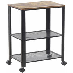Carrello da Cucina in Legno di Pino con 3 Ripiani e Rotelle 86 x 50 x 40 cm Bolzano