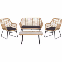 Set da giardino in rattan sintetico. Rinnova il giardino o la terrazza in stile rustico con questo affascinante salottino da  ...