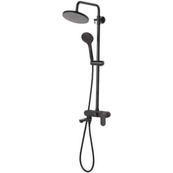 Set Doccia Miscelatore Nero Opaco con Funzione Pioggia Glamour Moderno Gurara