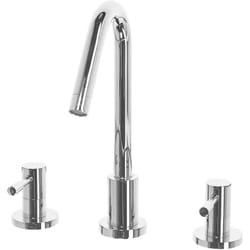 Beliani - Miscelatore per Lavabo a Doppia Leva Moderno in Ottone Argentato Lucido Kalambo