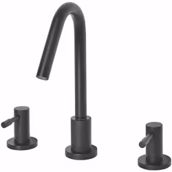 Miscelatore lavabo nero opaco. Rendi ancora più elegante il bagno con questo rubinetto a due maniglie. Realizzato in ottone d ...