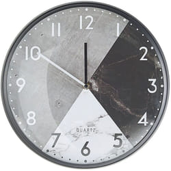 Beliani - Orologio da Parete in Metallo Grigio e Nero Simil Marmo Retró ø 33 cm Davos