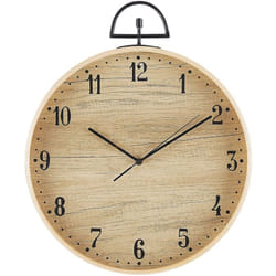 Beliani - Orologio da Parete Vintage Rotondo in mdf Effetto Legno Chiaro Opfikon