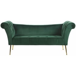 Beliani - Chaise Longue in Velluto Verde e Gambe Dorate in Metallo Stile Retró Nantilly