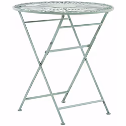 Tavolo in metallo con design a filigrana. Questo prezioso tavolino bistrot dallo stile vintage è la scelta perfetta per il gi ...