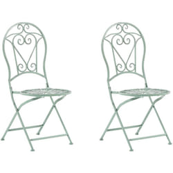 Set di 2 Sedie da Giardino in Metallo Verde Pieghevoli Design Retró Vintage Trento