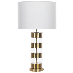 Beliani - Lampada da Tavolo Color Oro / Metallo Bianco / Vetro Altezza 63 cm Beatton