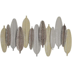 Beliani - Decorazione da Parete Foglie Metallo Oro e Argento Moderne 66 x 37 cm Antimony