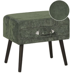 Beliani - Tavolino con Contenitore in Velluto a Coste Gambe Nere 46 x 50 x 35 cm Eurostar