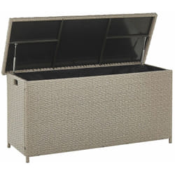 Beliani - Scatola per Cuscini Taupe Rattan Sintetico Coperchio 126 x 46 cm 290 l Modena