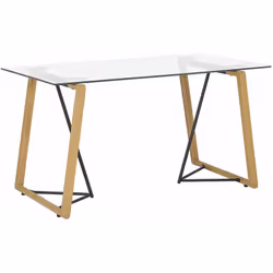 Tavolo da pranzo con piano in vetro. Questo tavolo è il risultato di un perfetto abbinamento tra legno e vetro temperato e sa ...