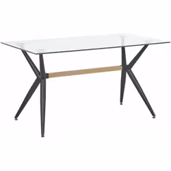 Tavolo da pranzo con piano in vetro. Se sei un appassionato di tendenze dallo stile industriale o moderno, questo tavolo sodd ...