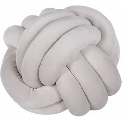 Morbido Cuscino Decorativo a Forma di Nodo Grigio 30 x 30 cm Malni