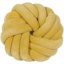 Morbido Cuscino Decorativo a Forma di Nodo Giallo 30 x 30 cm Akola