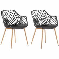 Set di 2 sedie moderne in plastica per interni ed esterni. Questo set di 2 sedie da pranzo si abbina bene con qualsiasi inter ...