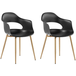 Set di 2 Sedie da Pranzo con Eleganti Gambe in Materiale Sintetico Nero Utica