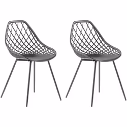 Set di due pratiche ed eleganti sedie dallo stile moderno. Aggiungi comfort ai tuoi interni con questo set di 2 sedie da pran ...