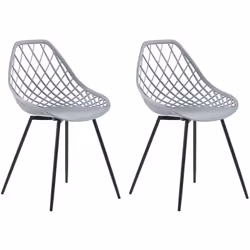 Set di due pratiche ed eleganti sedie dallo stile moderno. Aggiungi comfort ai tuoi interni con questo set di 2 sedie da pran ...
