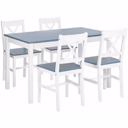 Moderno set da pranzo con tavolo e 4 sedie in legno. Questo set da pranzo per quattro persone porta un'atmosfera incantevole ...