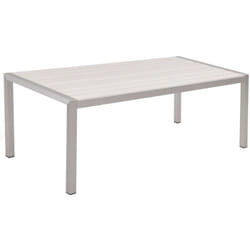 Tavolo da Pranzo Struttura in Alluminio Anodizzato Bianco per 6 Persone 180 x 90 cm Vernio