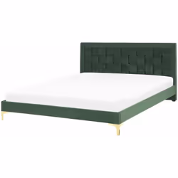 Elegante letto in tessuto vellutato. Trasforma la tua camera da letto in un tempio del lusso e del tempo libero con questo el ...